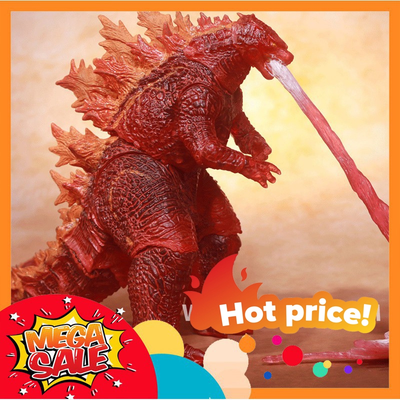 Ảnh thực tế Mô Hình Godzilla Burning Kèm Hiệu Ứng Neca Cao 18cm Hàng Nhập Khẩu Bootleg