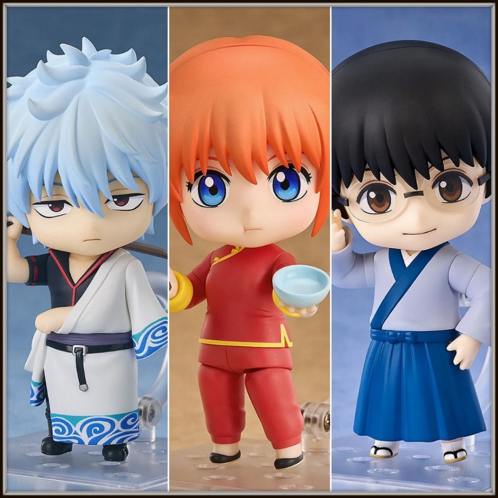 Ảnh thực tế Mô Hình Sakata Gintoki Kagura Shinpachi Shimura Gintama Nendoroid 2420 2462 2458 Bootleg