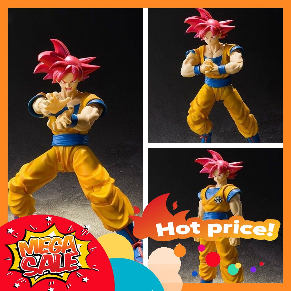 Ảnh thực tế Mô Hình Son Goku Super Saiyan God Dragon Ball Super 7 Viên Ngọc Rồng SHF S.H. Figuarts Bootleg